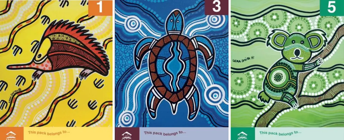 Artwork created for HIPPY program packs by Lena Smith, a Kamilaroi Yinarr woman and former HIPPY parent and tutor, to celebrate and affirm First Nations art and culture in the program.